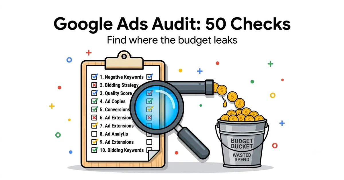 Google Ads Audit Checklist 2026 — 50 Points [Serbia]